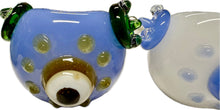 Load image into Gallery viewer, Ripkitty 4.5" Tobacco Dry Herb Hand Pipe Spoon Color Tube Glass with Penguins Art