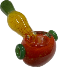 Load image into Gallery viewer, Ripkitty 3.5” Tobacco Dry Herb Hand Pipe Rasta Color Art Spoon