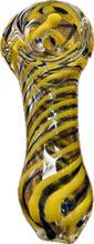 Load image into Gallery viewer, Ripkitty 3" Small Glass Mini Tiny Striped Swirly Handblown Dry Herb Hand Pipe