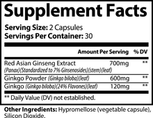 Load image into Gallery viewer, Ripkitty Ginkgo Biloba + Ginseng 60 Capsules