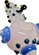 Load image into Gallery viewer, Ripkitty 4.5" Tobacco Dry Herb Hand Pipe Spoon Color Tube Glass with Penguins Art