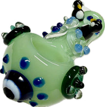 Load image into Gallery viewer, Ripkitty 4.5" Tobacco Dry Herb Hand Pipe Spoon Color Tube Glass with Penguins Art