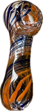 Load image into Gallery viewer, Ripkitty 3" Small Glass Mini Tiny Striped Swirly Handblown Dry Herb Hand Pipe