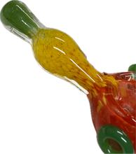 Load image into Gallery viewer, Ripkitty 3.5” Tobacco Dry Herb Hand Pipe Rasta Color Art Spoon