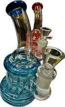 Load image into Gallery viewer, Ripkitty 5” Fancy Mini Bong with Rod Color and 14mm Male Bowl – Colors May Vary