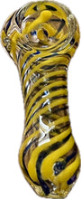 Load image into Gallery viewer, Ripkitty 3" Small Glass Mini Tiny Striped Swirly Handblown Dry Herb Hand Pipe