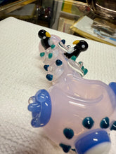 Load image into Gallery viewer, Ripkitty 4.5" Tobacco Dry Herb Hand Pipe Spoon Color Tube Glass with Penguins Art