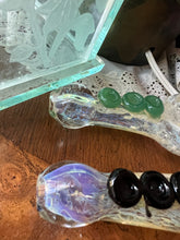 Load image into Gallery viewer, Ripkitty 4” Large Silver Fumed Frit with Marble Accents Glass Dry Herb Hand Pipe