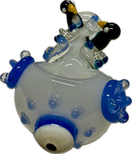 Load image into Gallery viewer, Ripkitty 4.5" Tobacco Dry Herb Hand Pipe Spoon Color Tube Glass with Penguins Art