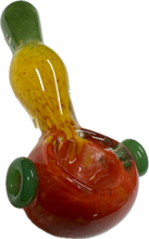 Load image into Gallery viewer, Ripkitty 3.5” Tobacco Dry Herb Hand Pipe Rasta Color Art Spoon