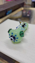 Load and play video in Gallery viewer, Ripkitty 4.5" Tobacco Dry Herb Hand Pipe Spoon Color Tube Glass with Penguins Art