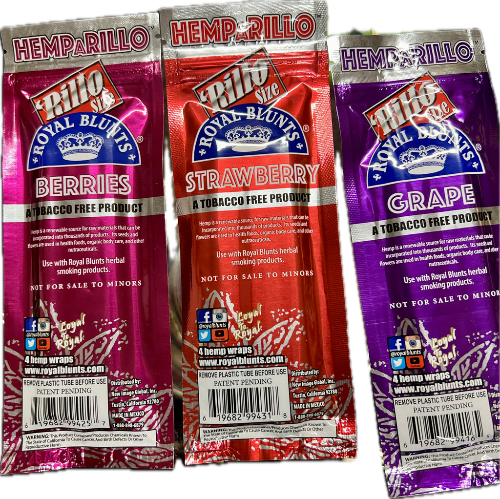 Royal Blunts Hemparillo Hemp Wraps - 3 Count Pouch (Various Flavors)