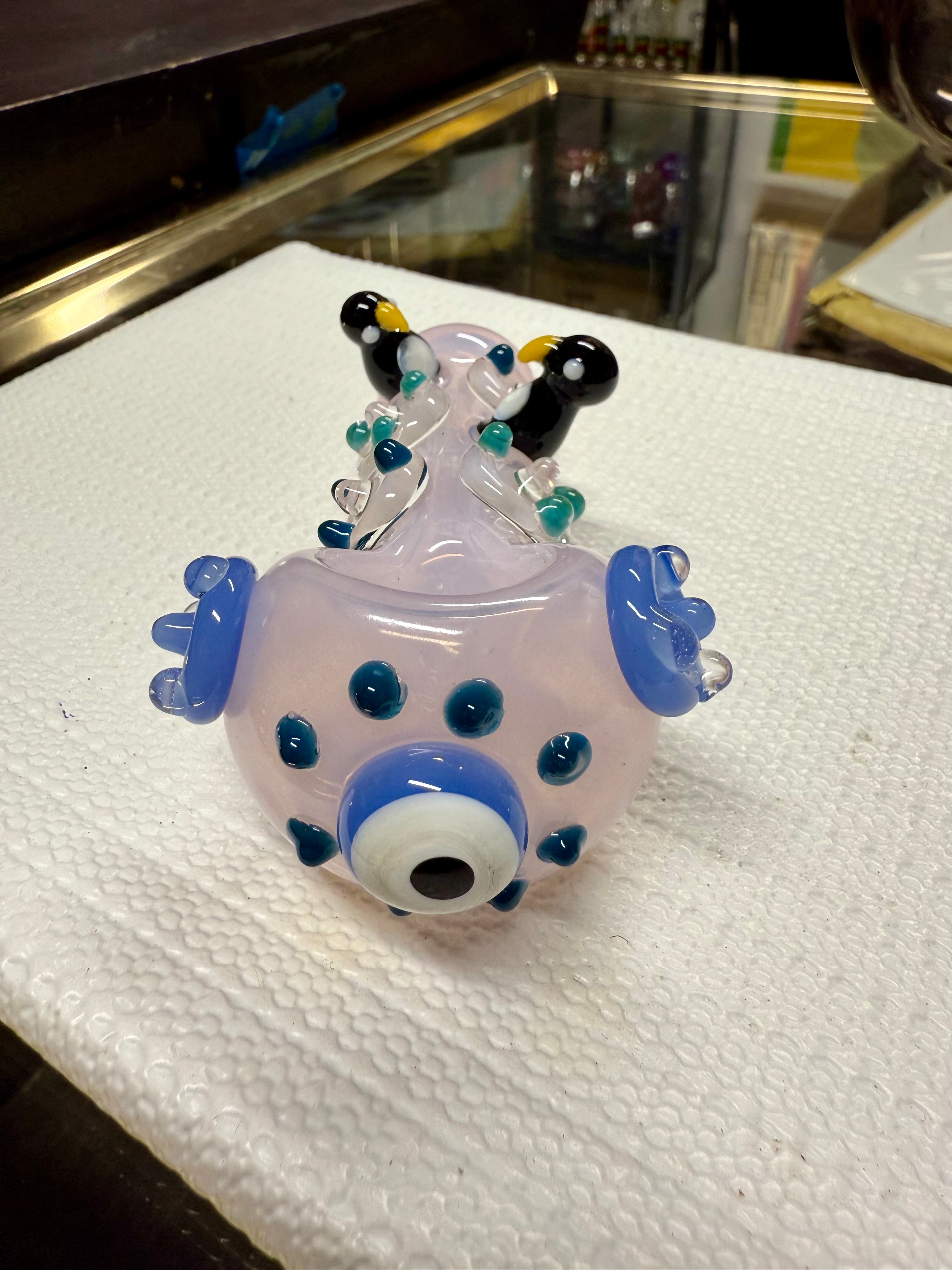 Ripkitty 4.5" Borosilicate Glass Spoon Pipe | Penguin Art Series (Dry Herb/Tobacco)