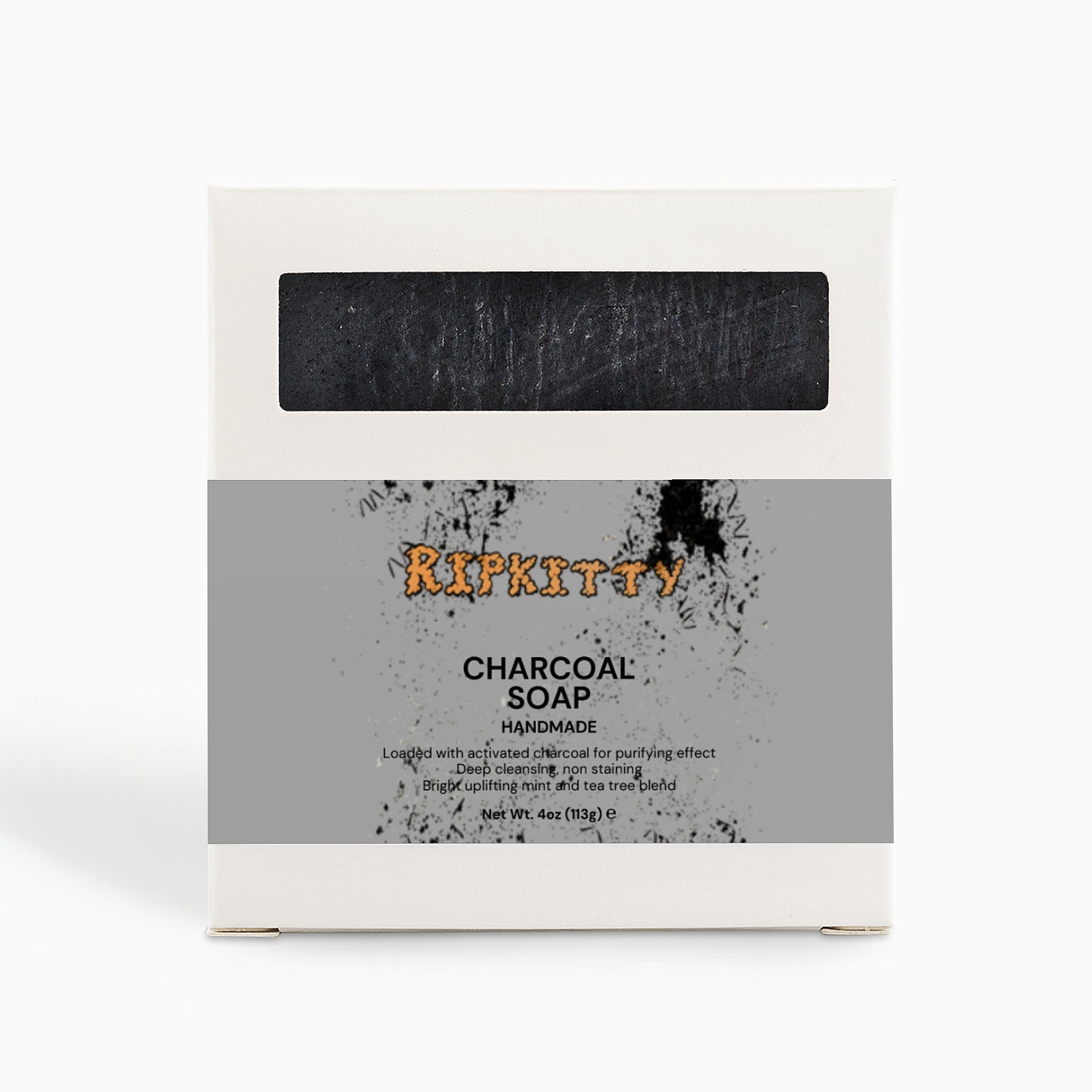 Ripkitty Premium Charcoal Soap - Deep Detox Peppermint & Tea Tree (4 oz)