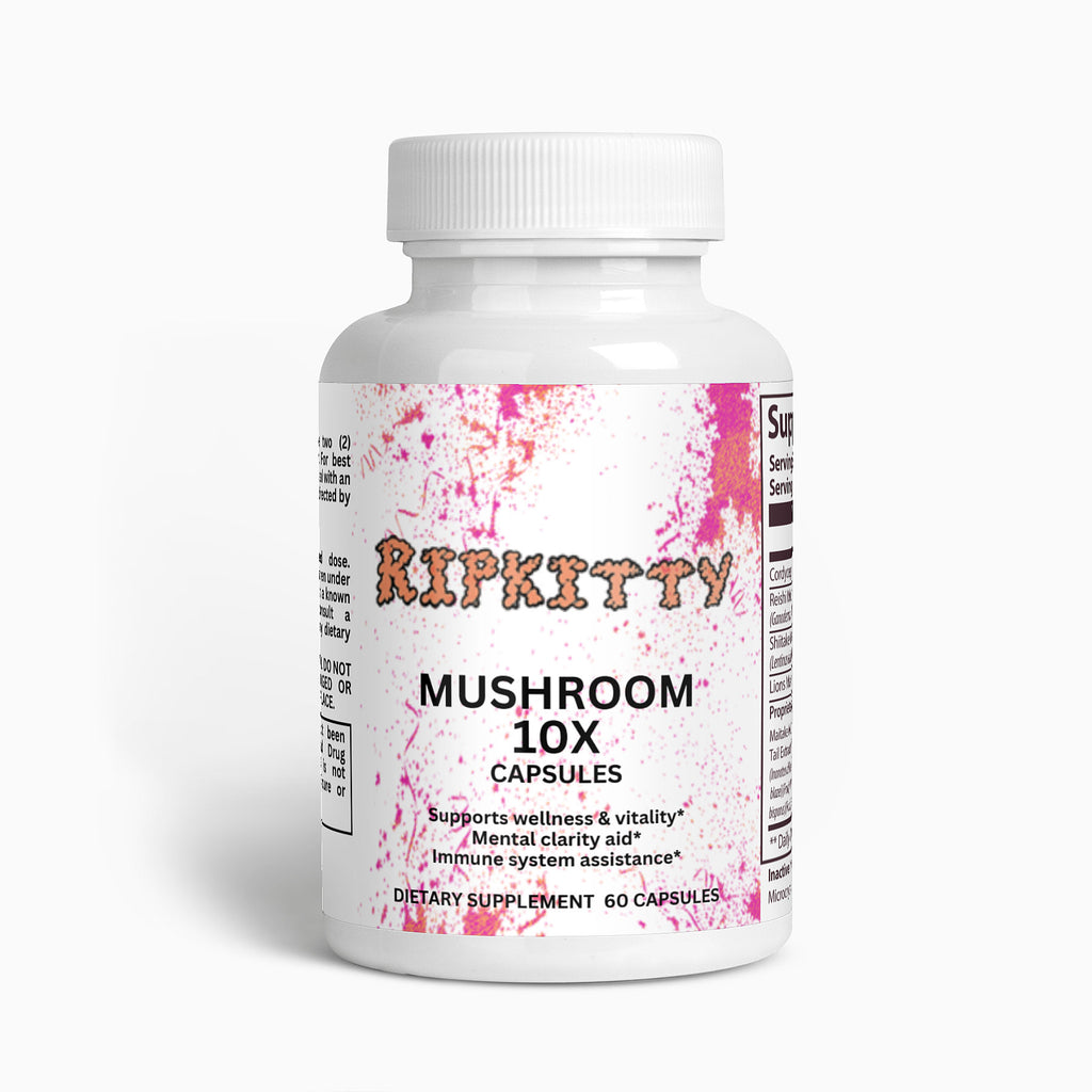 Ripkitty Mycelium Mastery: 10-Mushroom Ultra-Complex (60 Capsules)