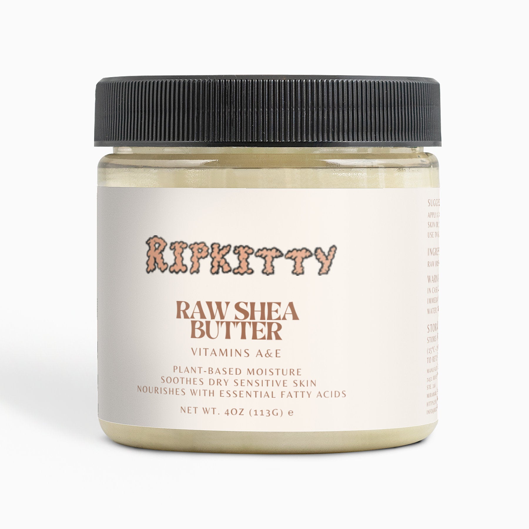 Ripkitty Pure Cream Custard: Organic Raw Shea Butter (4 oz)