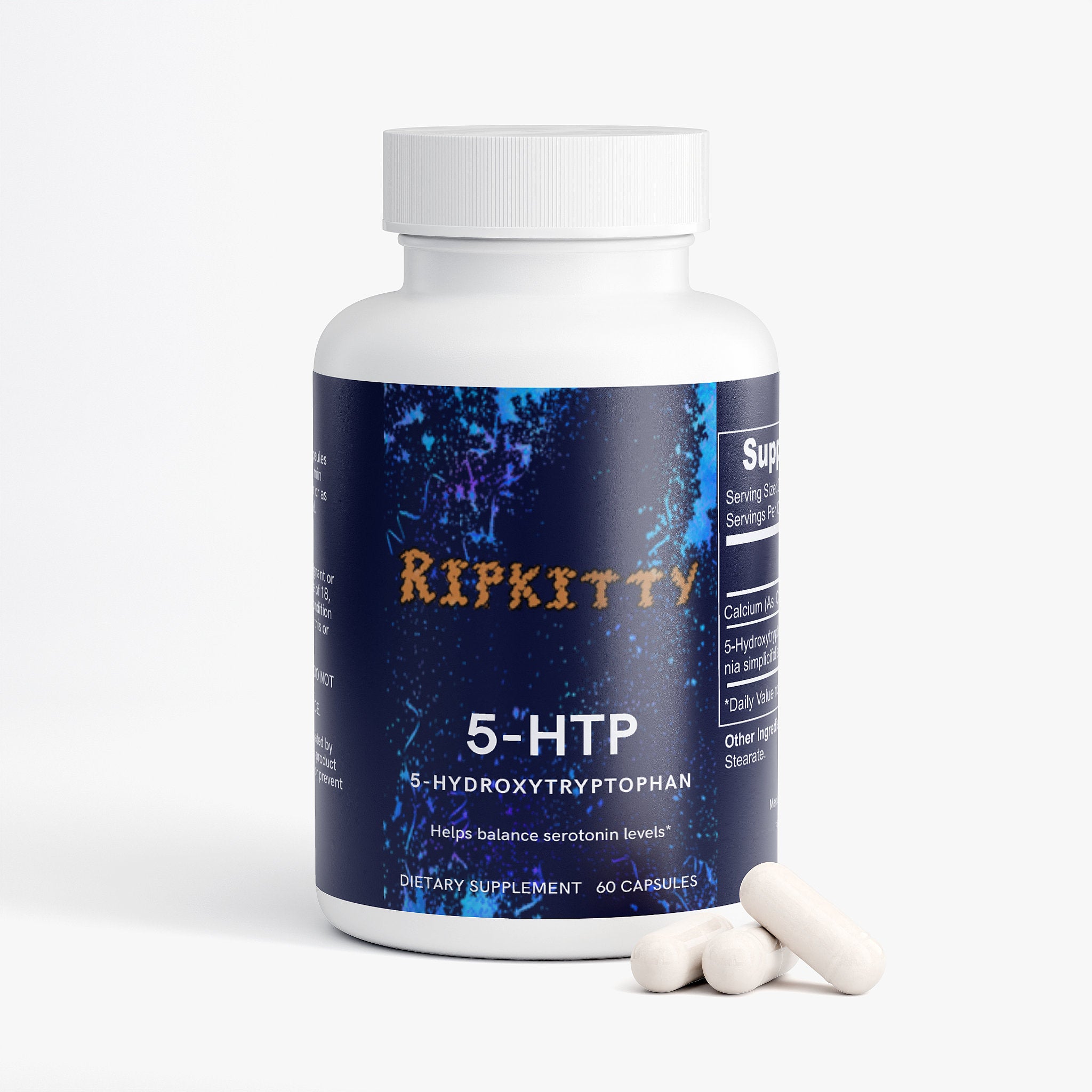Ripkitty 5-HTP Supplement - Natural Serotonin Support (60 Capsules)
