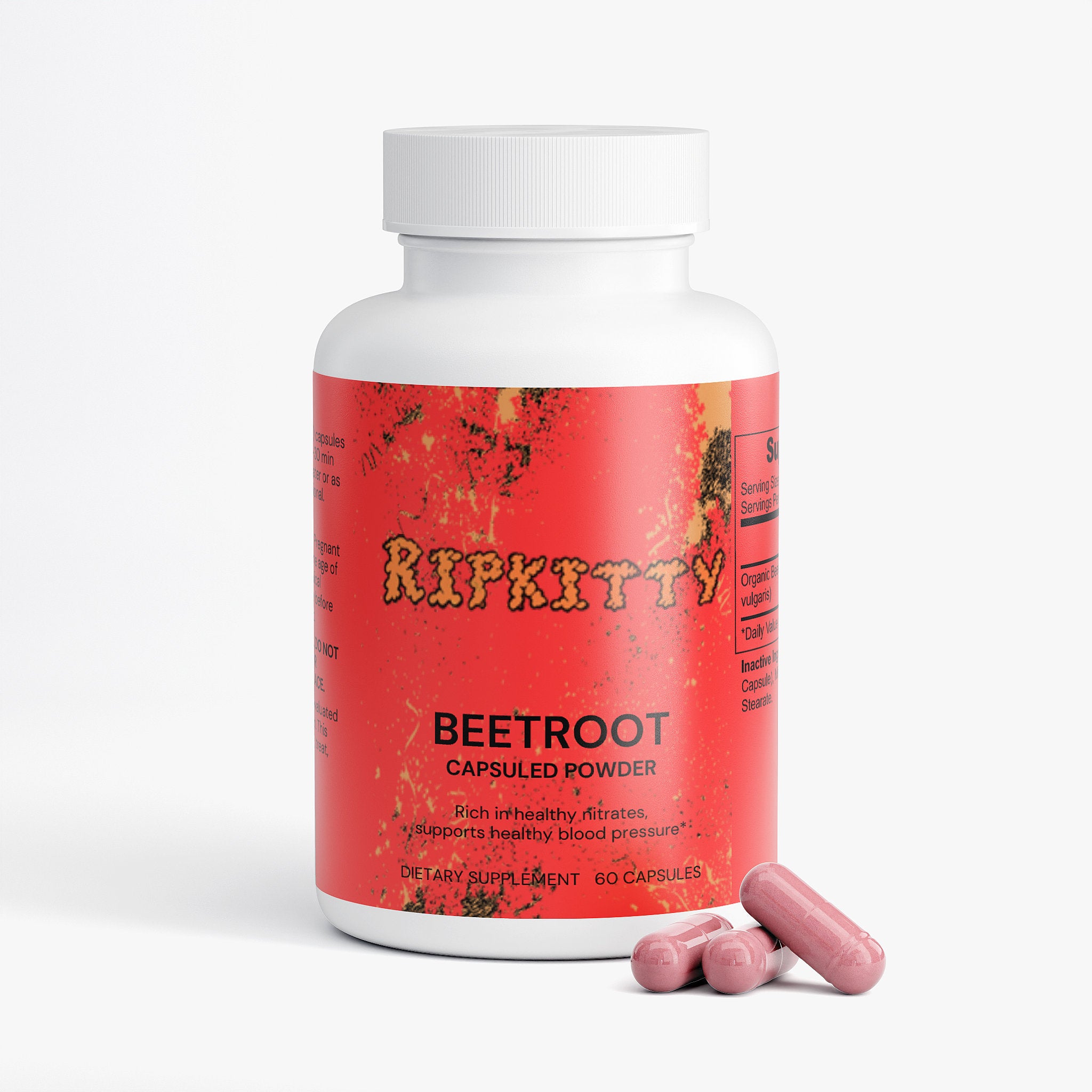 Ripkitty Organic Beetroot Capsules - Raw Plant-Based Vitality (60ct)