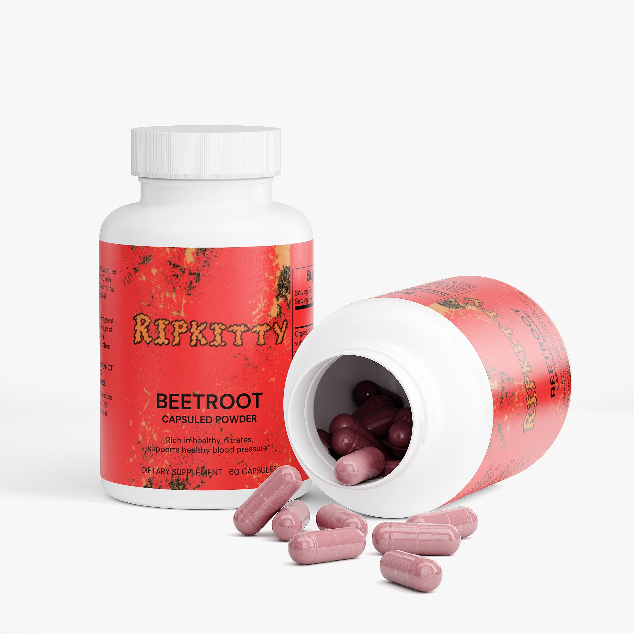 Ripkitty Organic Beetroot Capsules - Raw Plant-Based Vitality (60ct)