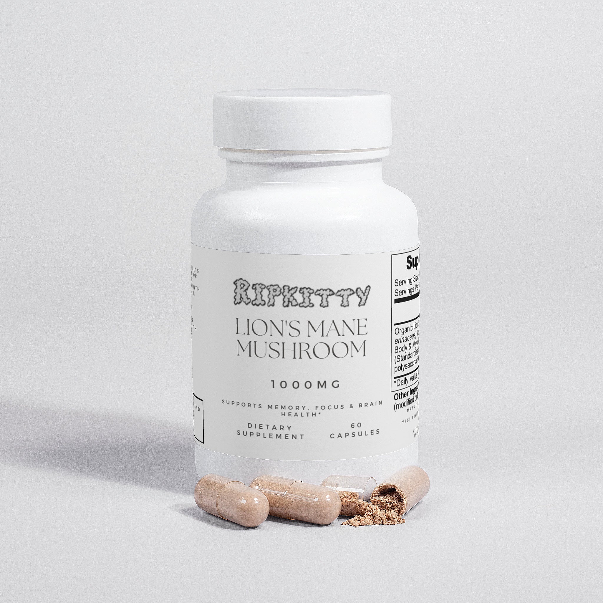Ripkitty Lion's Mane 1000mg 60 Capsules