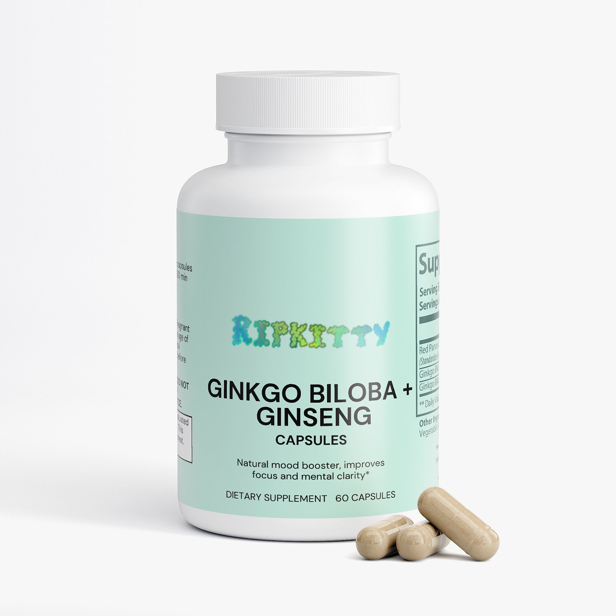 Ripkitty Ginkgo Biloba + Ginseng 60 Capsules