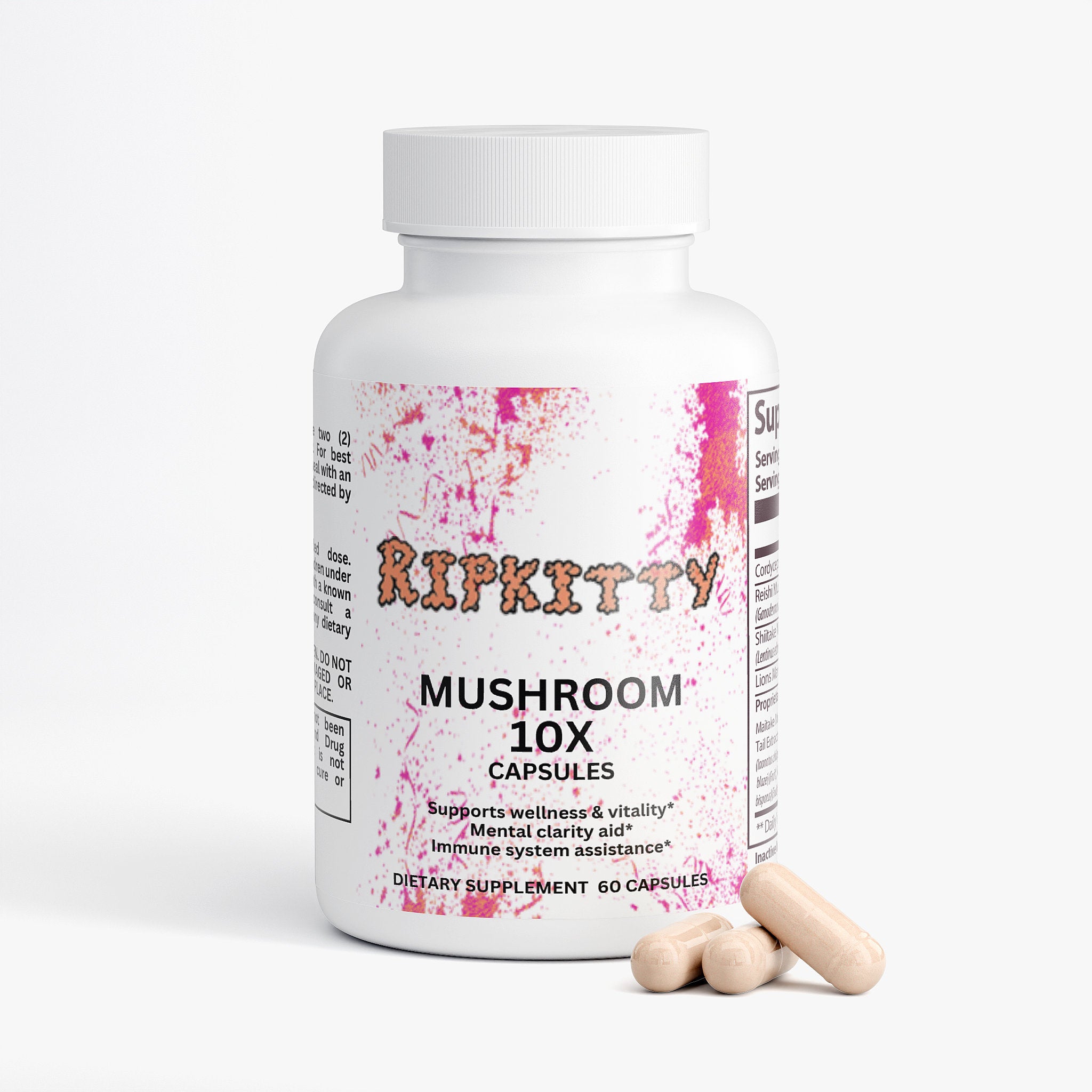 Ripkitty Mycelium Mastery: 10-Mushroom Ultra-Complex (60 Capsules)