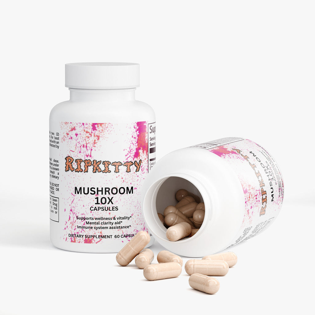 Ripkitty Mycelium Mastery: 10-Mushroom Ultra-Complex (60 Capsules)