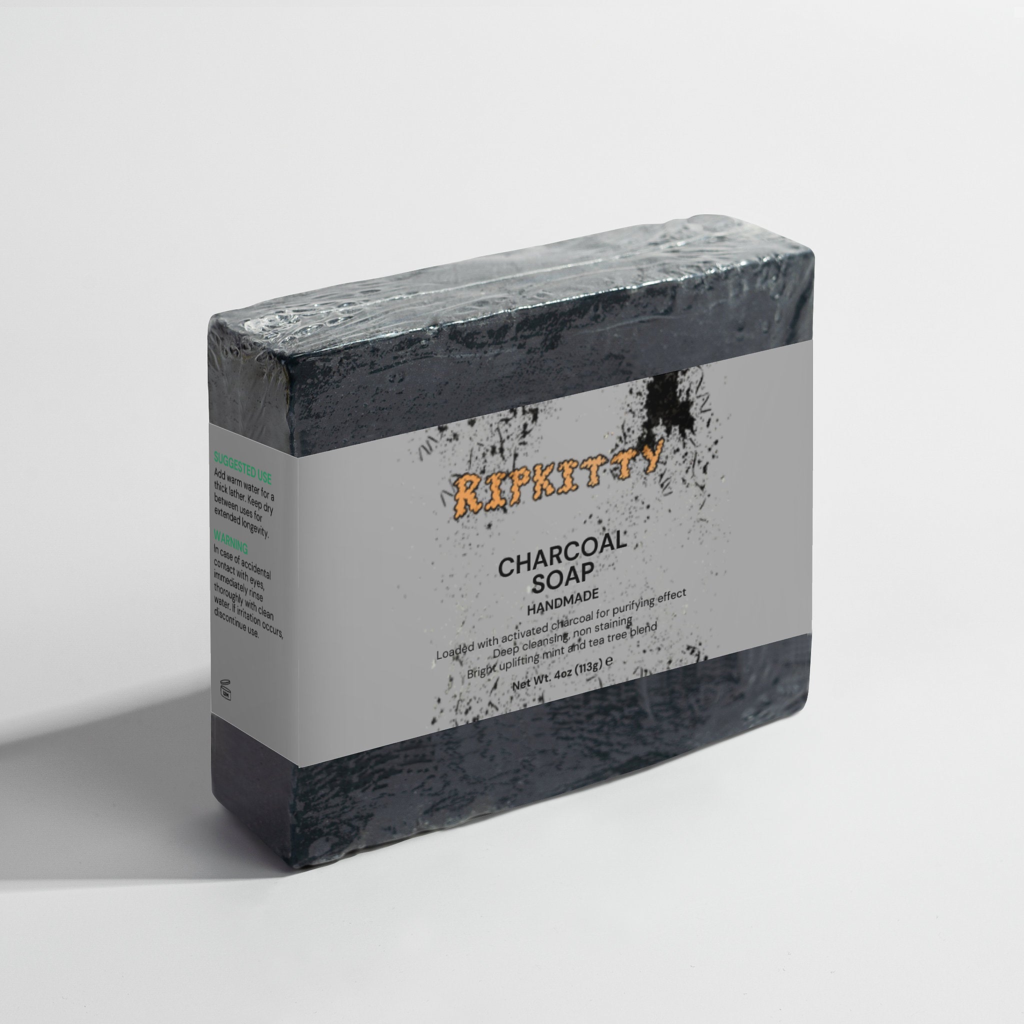 Ripkitty Premium Charcoal Soap - Deep Detox Peppermint & Tea Tree (4 oz)