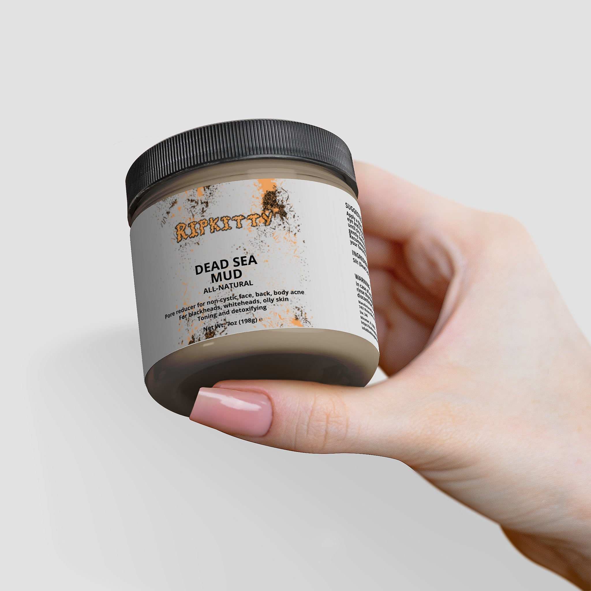Ripkitty Pure Dead Sea Mud - Raw Mineral Detox Mask (7 oz)