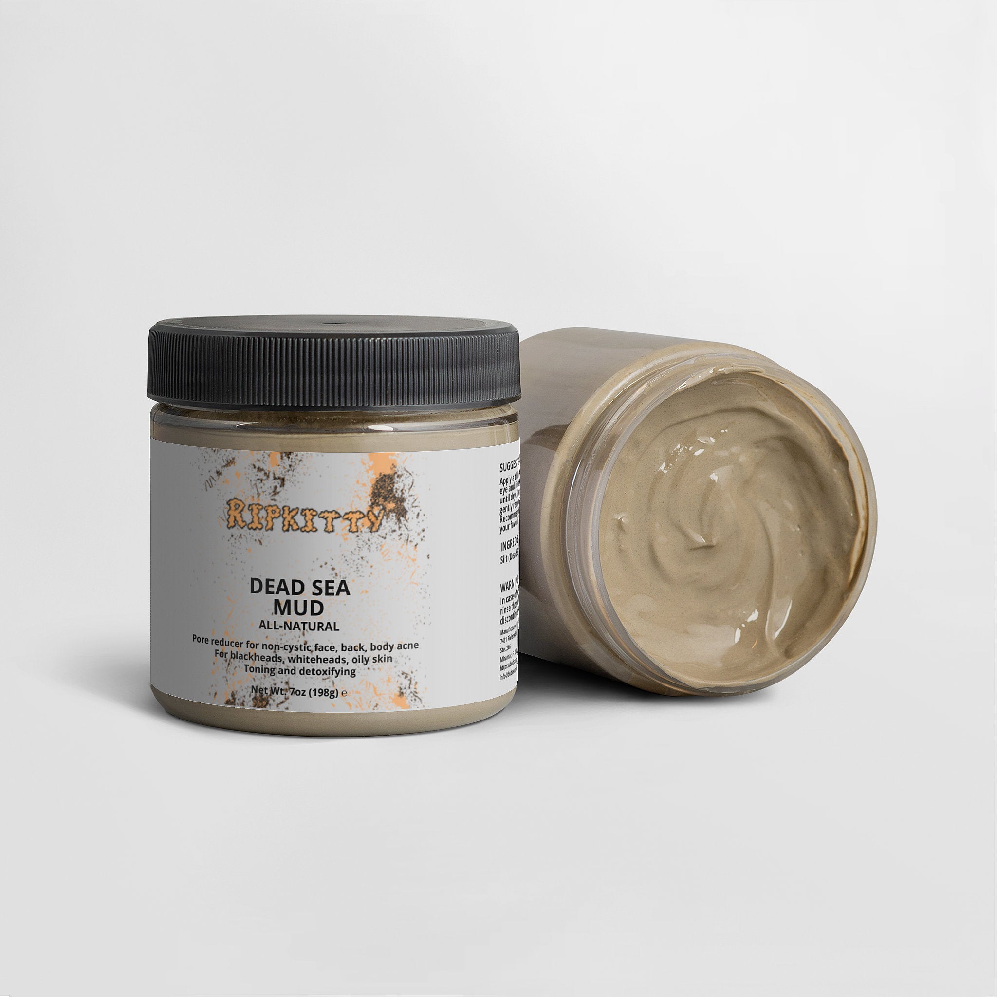 Ripkitty Pure Dead Sea Mud - Raw Mineral Detox Mask (7 oz)
