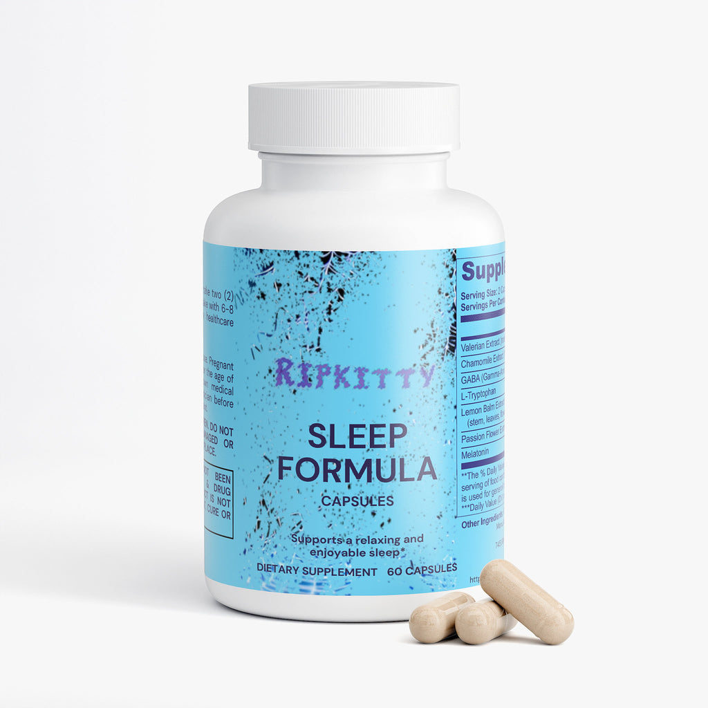 Ripkitty Deep Slumber: Valerian & Melatonin Sleep Sand (60 Capsules)