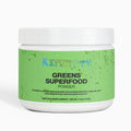 Jar of Greens Superfood Powder with Rip Kitty branding on a white background