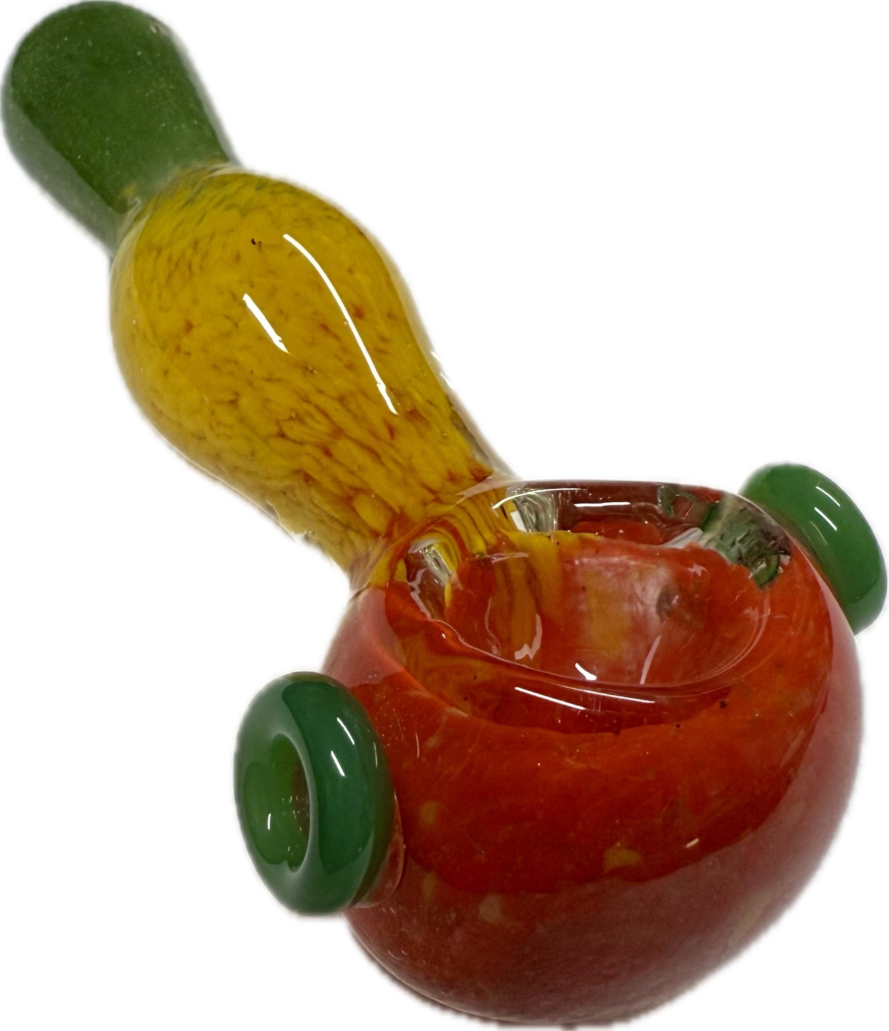 Ripkitty 3.5" Rasta Art Spoon Pipe - Handblown Glass Dry Herb Pipe