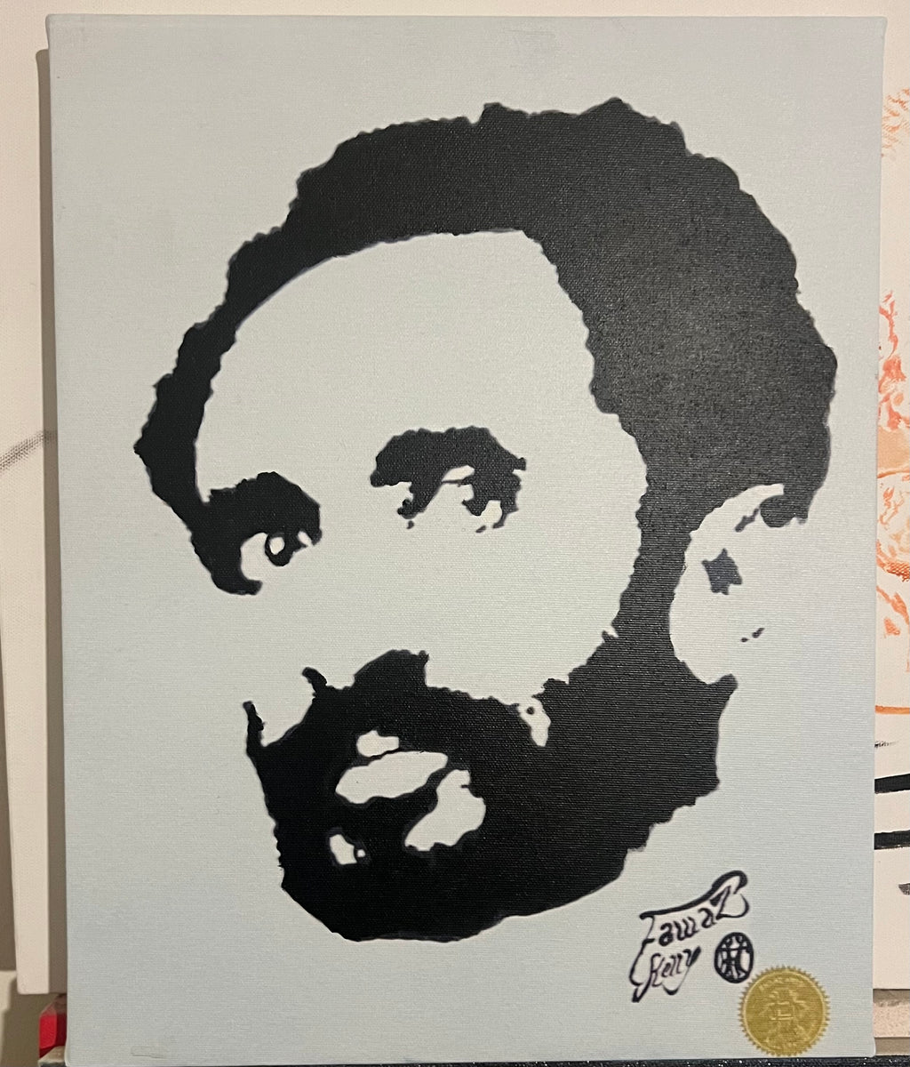 Ripkitty x Fawaz Arts - Haile Selassie B&W Silhouette Canvas Art (14"x11")