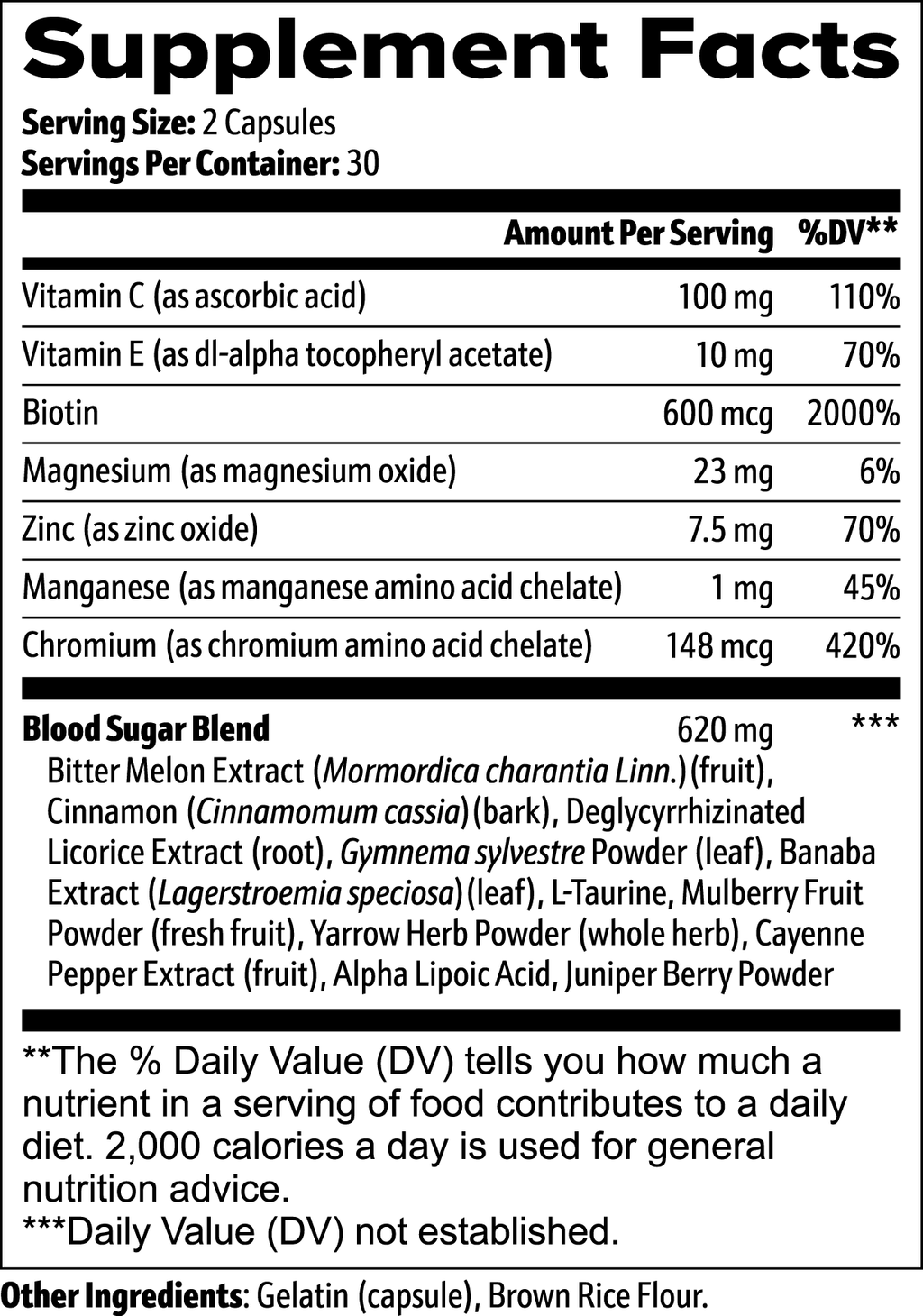 Ripkitty Normal Blood Sugar Support 60 Capsules