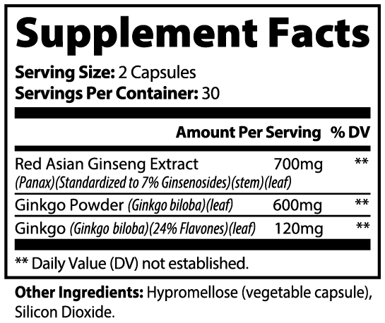 Ripkitty Ginkgo Biloba + Ginseng 60 Capsules