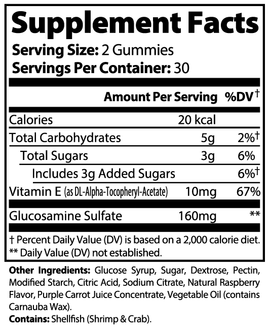 Ripkitty Shock-Absorbers: Raspberry Joint Support Gummies (60 Count)