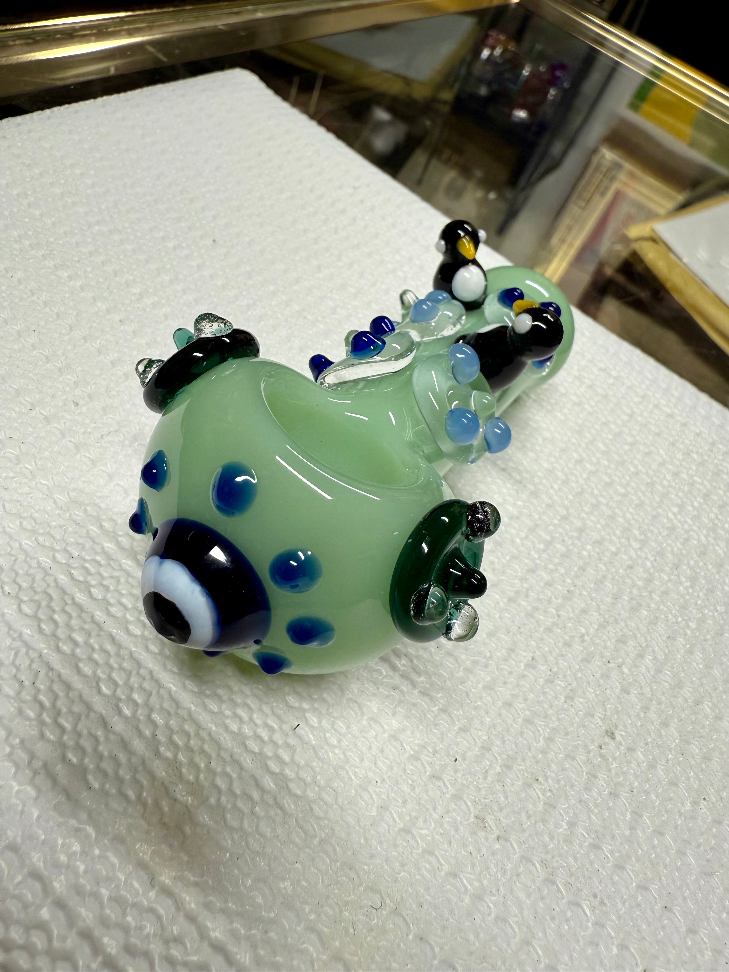 Ripkitty 4.5" Borosilicate Glass Spoon Pipe | Penguin Art Series (Dry Herb/Tobacco)