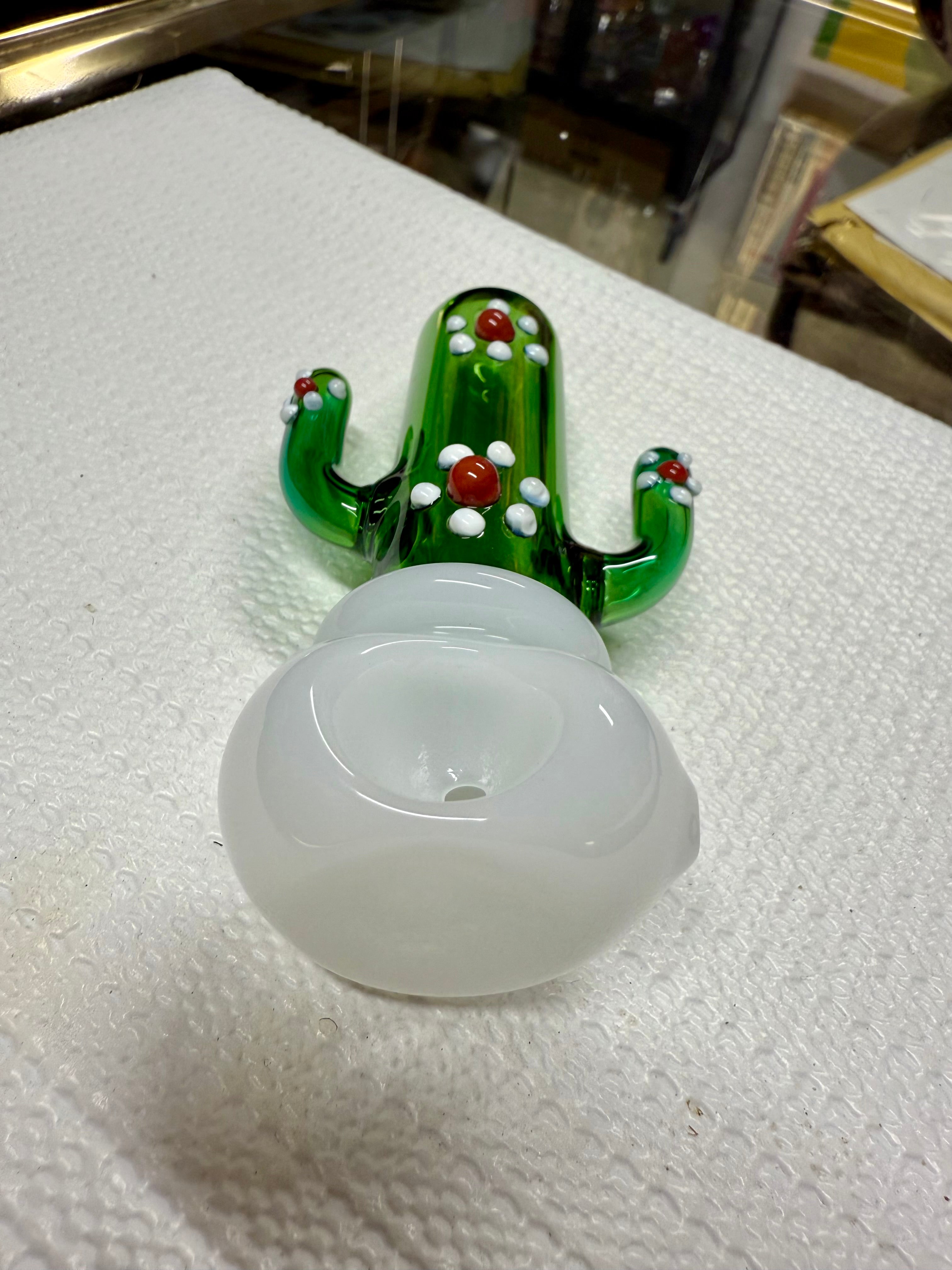 Ripkitty 4.5" Borosilicate Glass Cactus Spoon Pipe | Dry Herb Hand Pipe