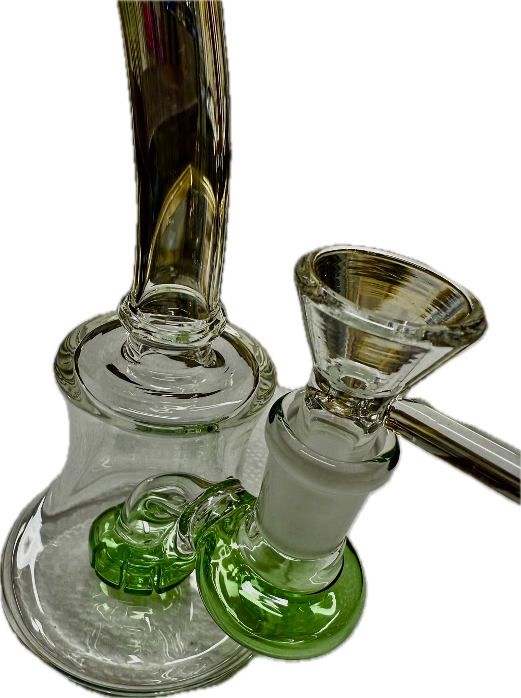 Ripkitty 7” Conical Bong Percolator Color Shower with 14mm Male Bowl