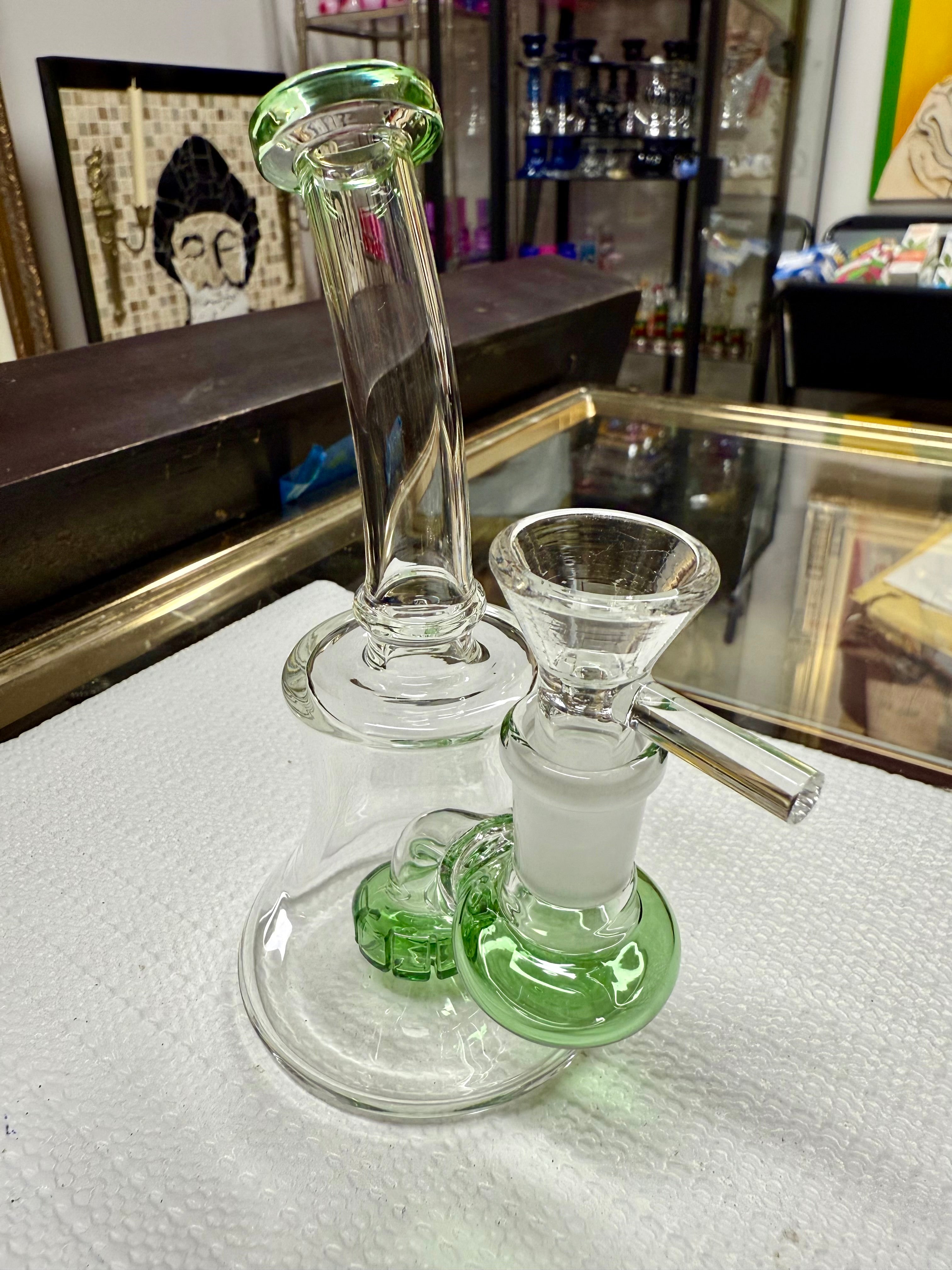 Ripkitty 7” Conical Bong Percolator Color Shower with 14mm Male Bowl