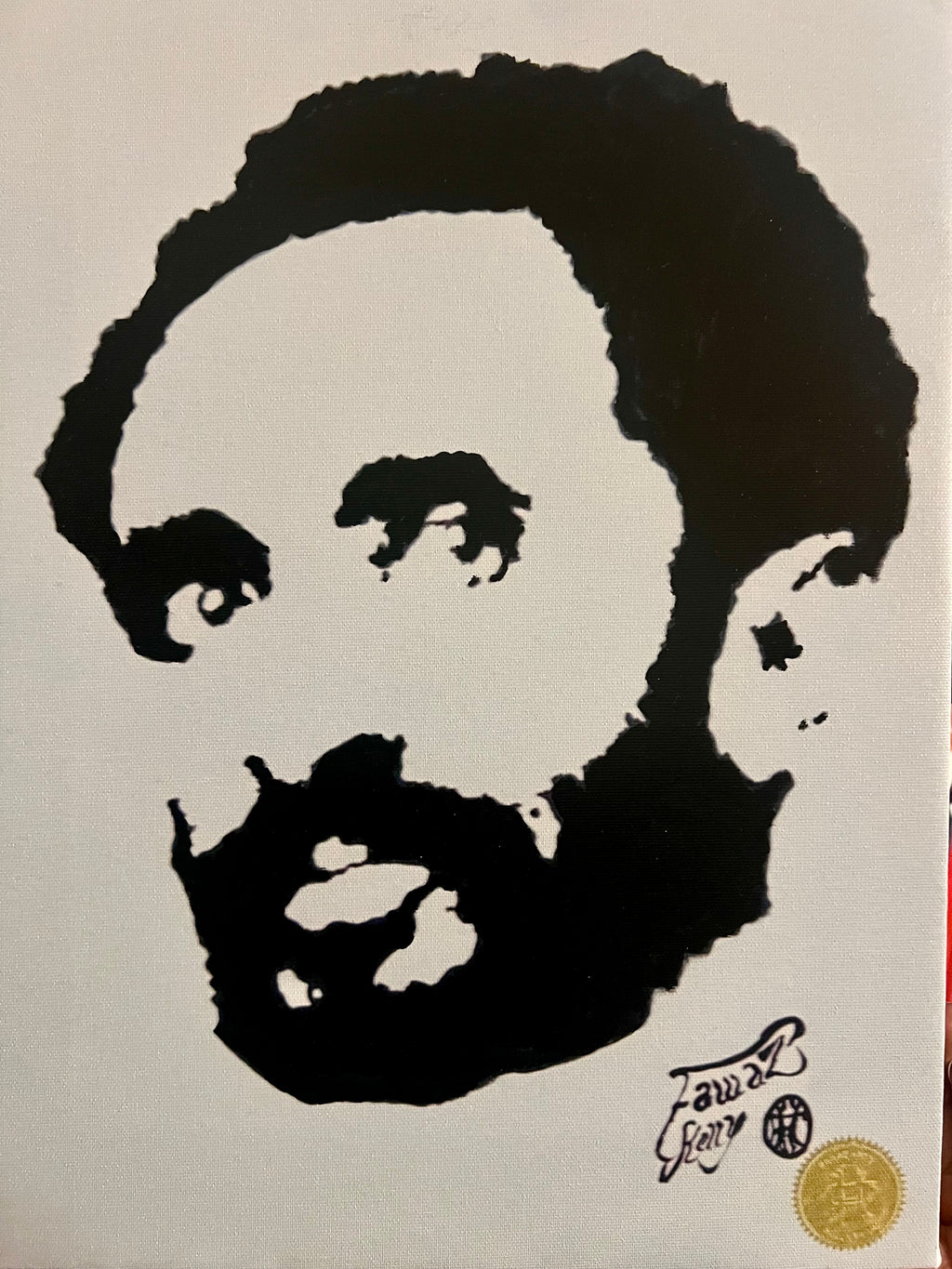 Ripkitty x Fawaz Arts - Haile Selassie B&W Silhouette Canvas Art (14"x11")