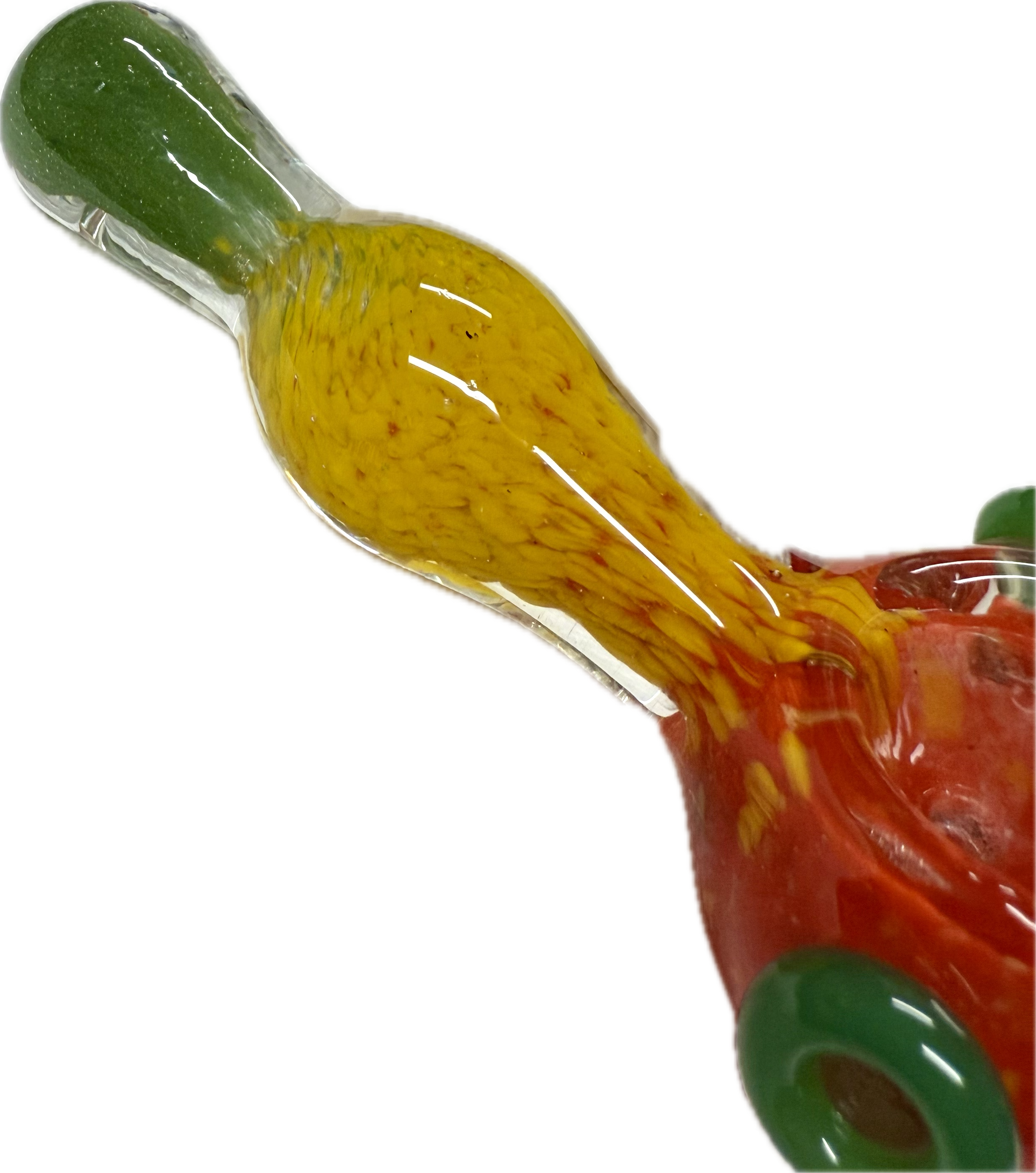 Ripkitty 3.5" Rasta Art Spoon Pipe - Handblown Glass Dry Herb Pipe