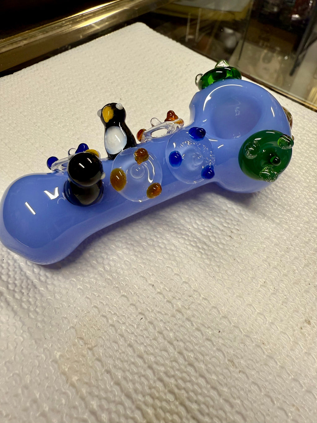 Ripkitty 4.5" Borosilicate Glass Spoon Pipe | Penguin Art Series (Dry Herb/Tobacco)