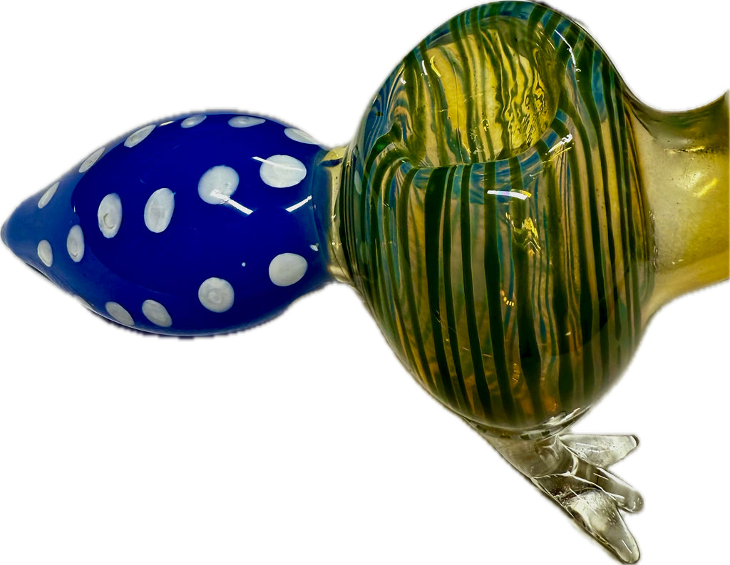 Ripkitty 5” Peacock Dry Herb Hand Pipe Borosilicate Glass - Colors May Vary
