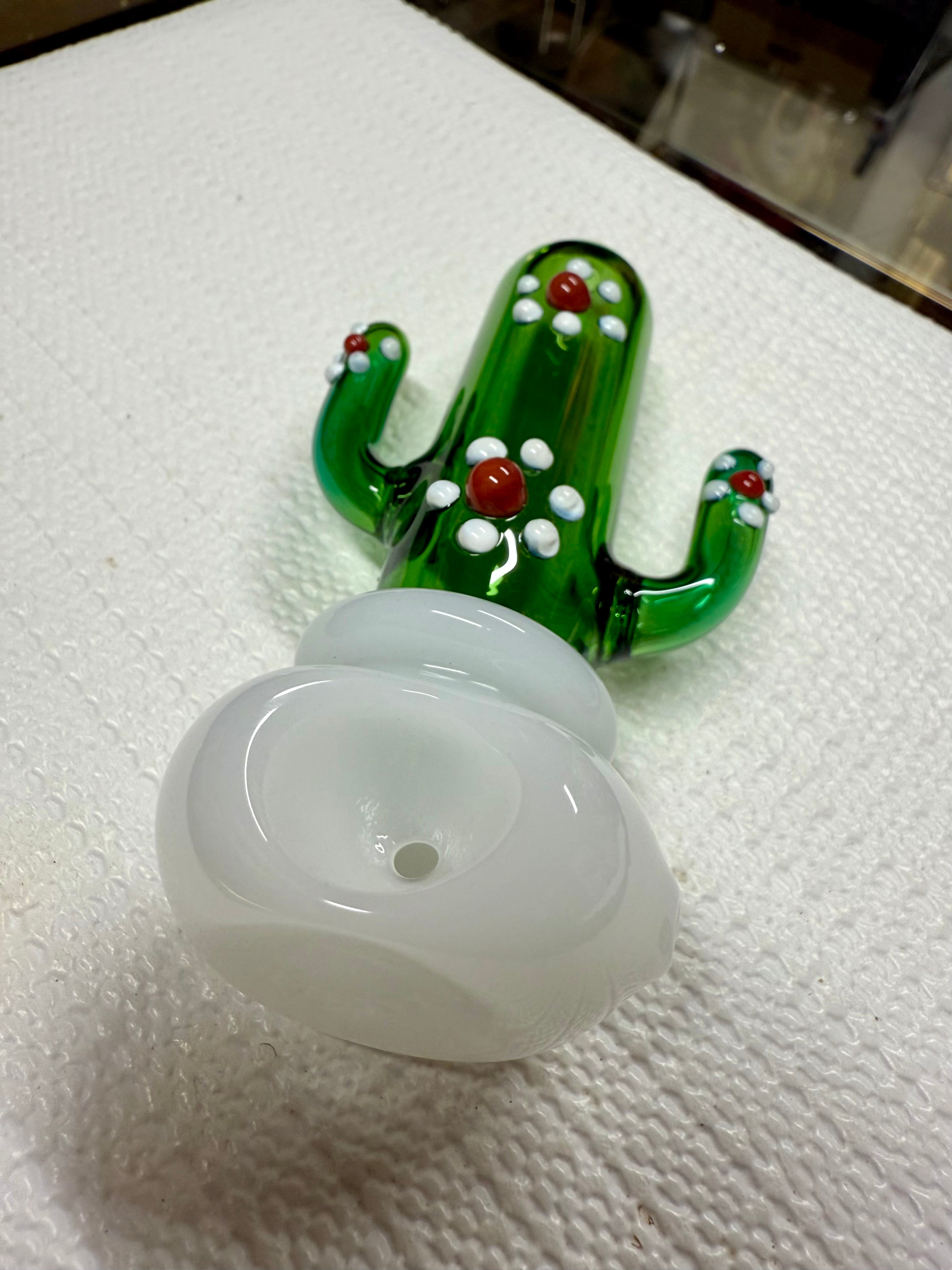 Ripkitty 4.5" Borosilicate Glass Cactus Spoon Pipe | Dry Herb Hand Pipe