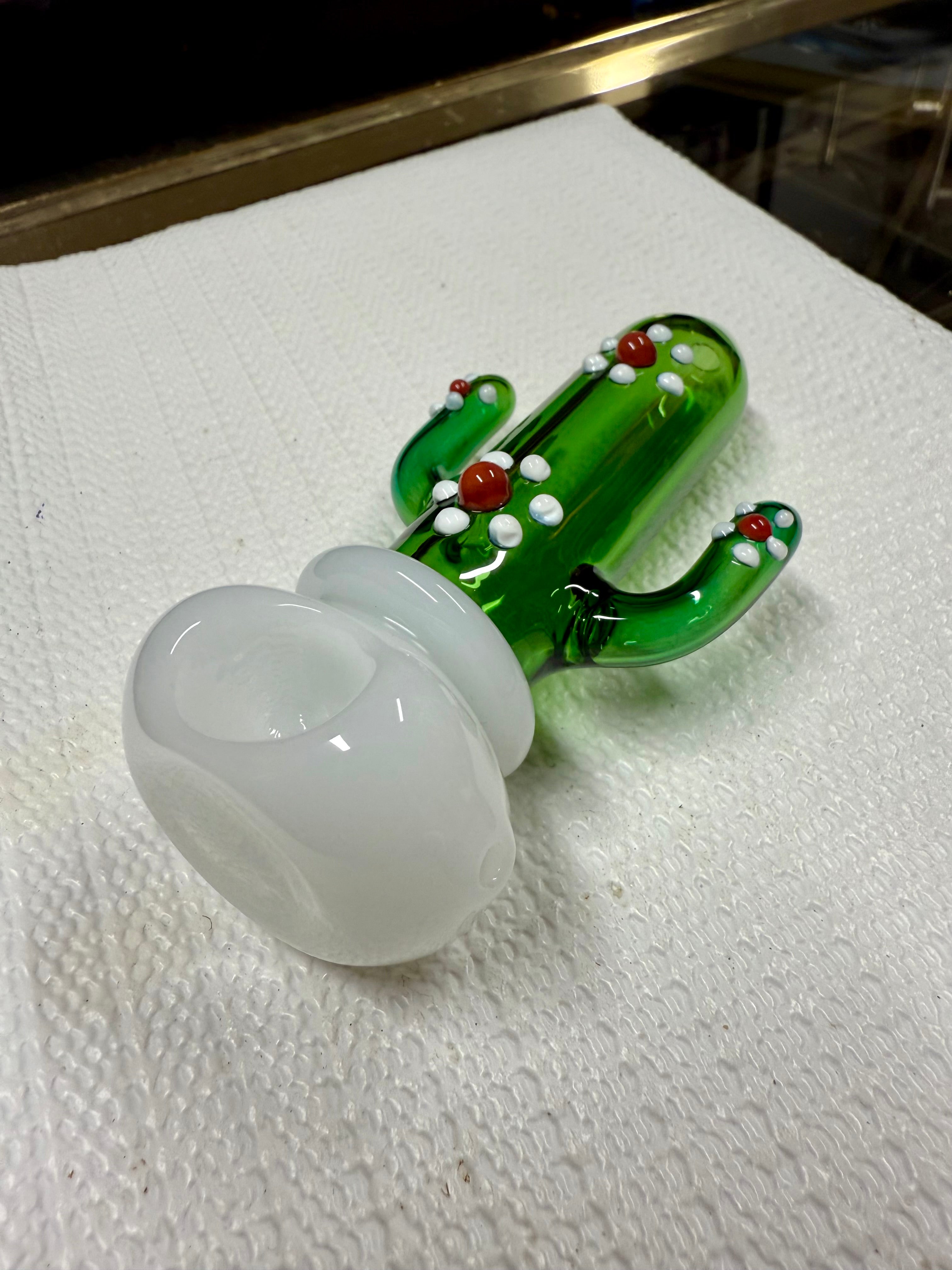 Ripkitty 4.5" Borosilicate Glass Cactus Spoon Pipe | Dry Herb Hand Pipe
