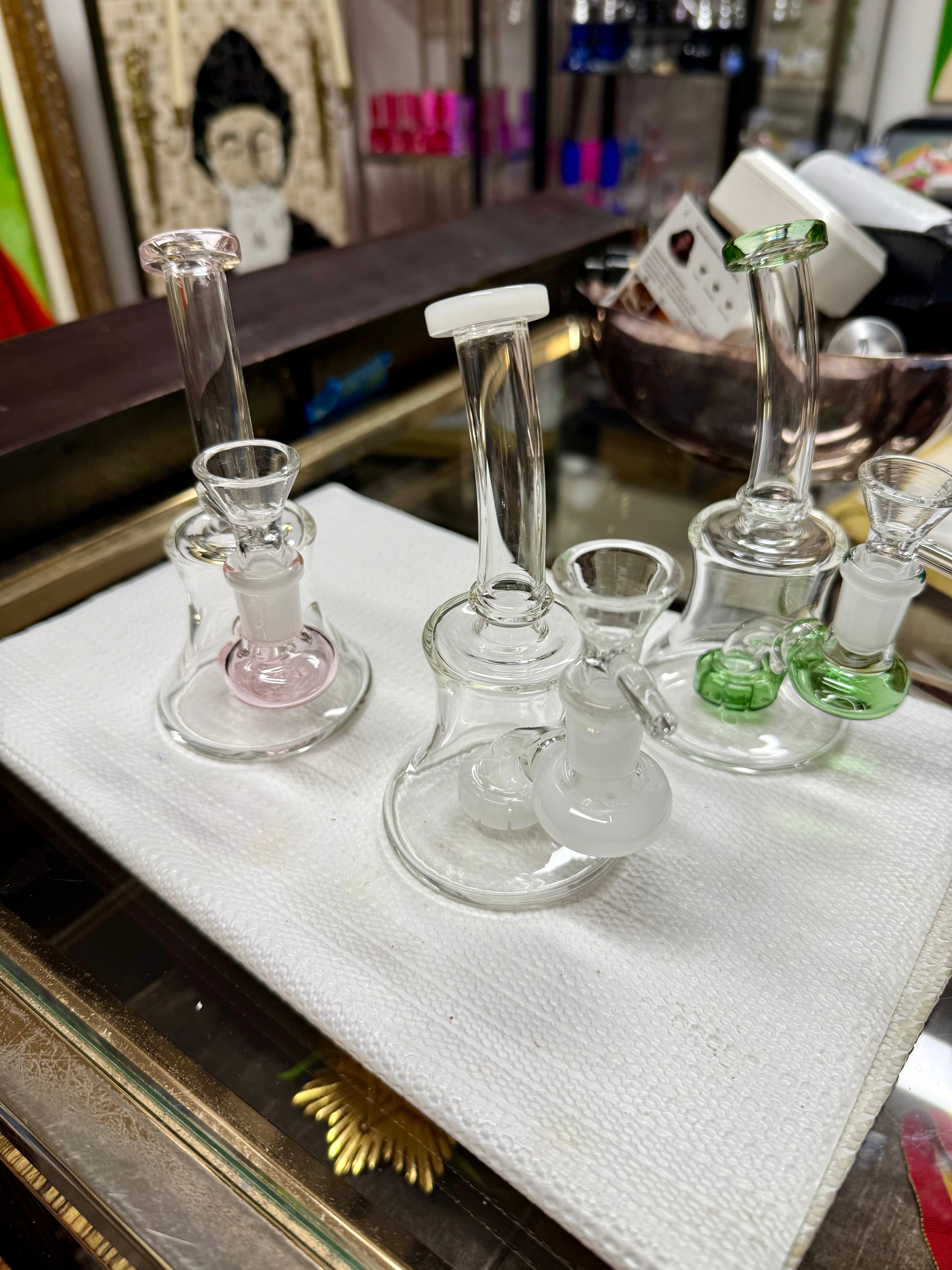 Ripkitty 7” Conical Bong Percolator Color Shower with 14mm Male Bowl