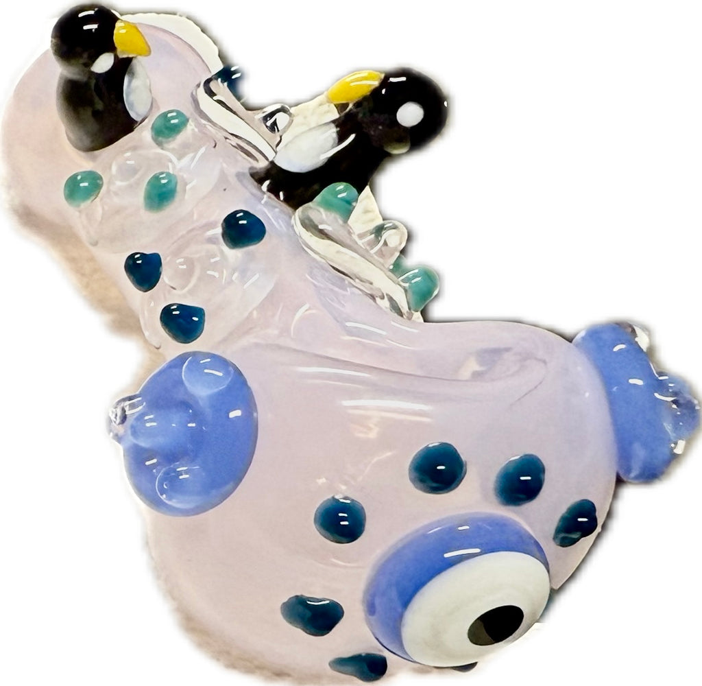 Ripkitty 4.5" Borosilicate Glass Spoon Pipe | Penguin Art Series (Dry Herb/Tobacco)
