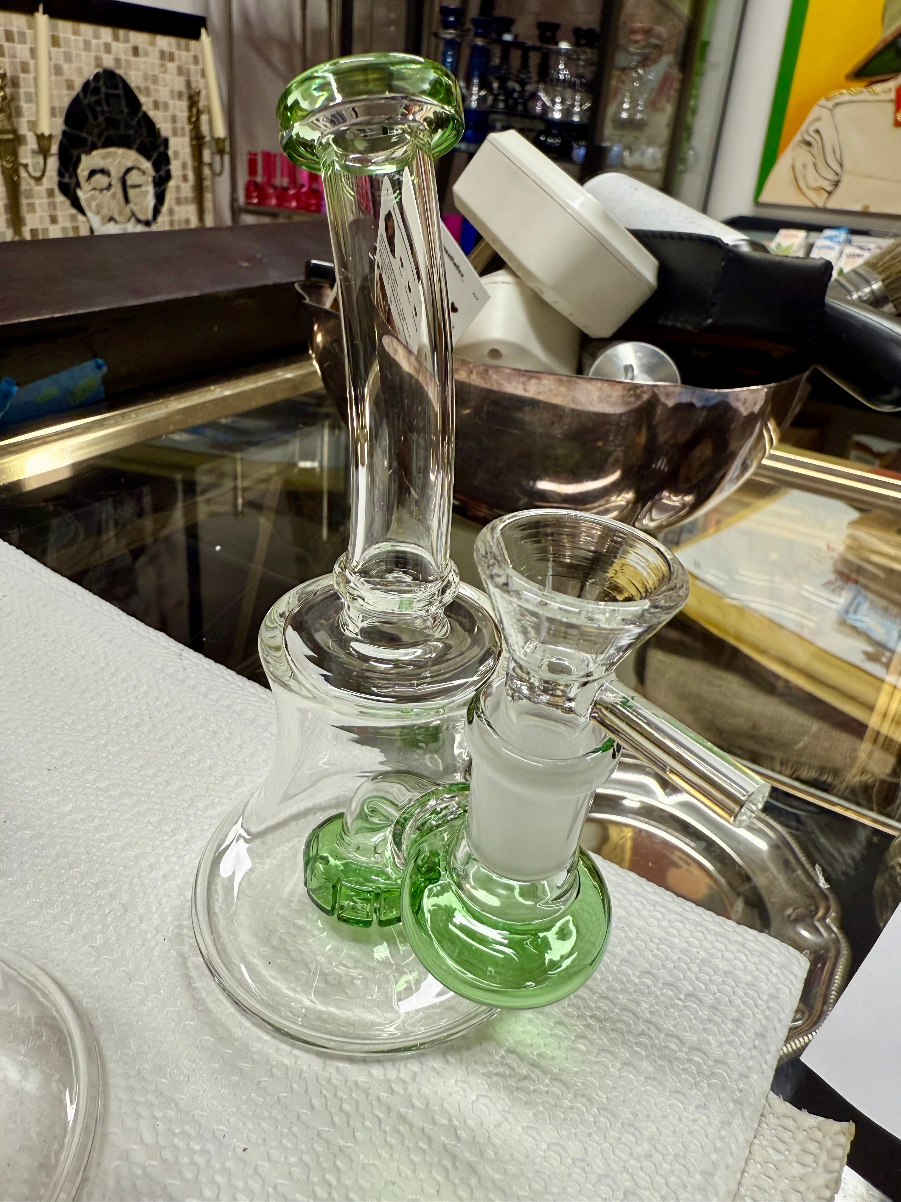 Ripkitty 7” Conical Bong Percolator Color Shower with 14mm Male Bowl